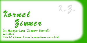 kornel zimmer business card